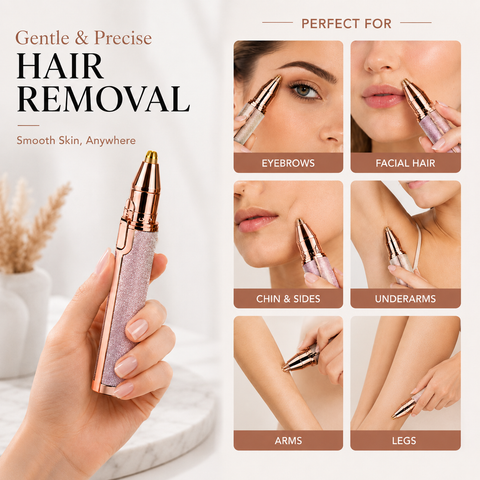 2-in-1 Eyebrow Trimmer & Shaver | USB Rechargeable | Glowless FR-203B