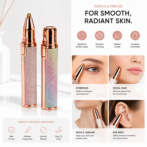 2-in-1 Eyebrow Trimmer & Shaver | USB Rechargeable | Glowless FR-203B