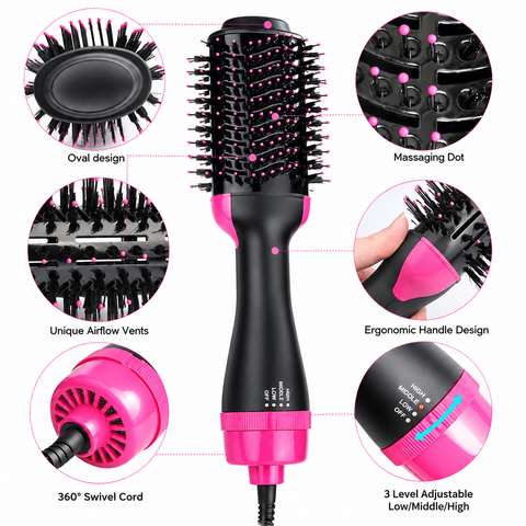 ONE STEP Hair Dryer & Styler Brush – Hot Air Styling Brush for Drying, Straightening & Volume