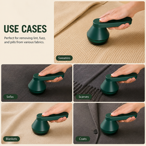 MD-MQ977 Lint Remover - 2-in-1 Fabric Care & Deep Massage Device with High Frequency Technology