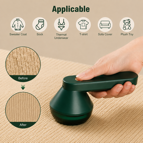 MD-MQ977 Lint Remover - 2-in-1 Fabric Care & Deep Massage Device with High Frequency Technology