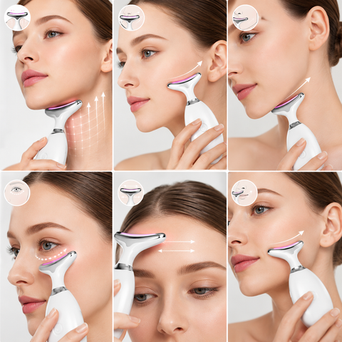 EzzySo Facial Lifting & Tightening Device - Microcurrent Face Lift Machine with LED & EMS Technology for Anti-Aging Skin Care