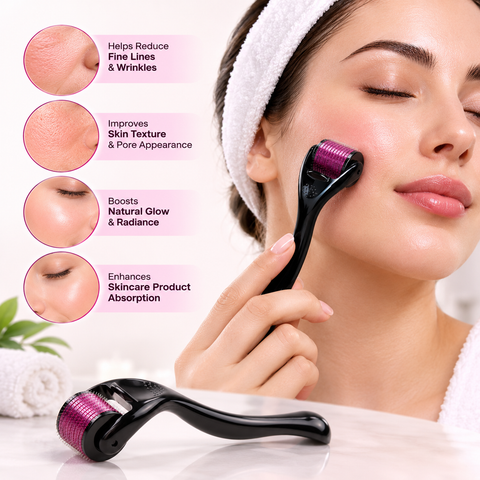 540 Needle Derma Roller System - Professional Microneedling Device for Anti-Aging Skin Regeneration & Collagen Stimulation