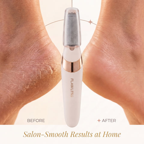Pretty Grill Flawless Pedi Electronic Pedicure Tool - Rechargeable Foot Care Device with 2 Heads